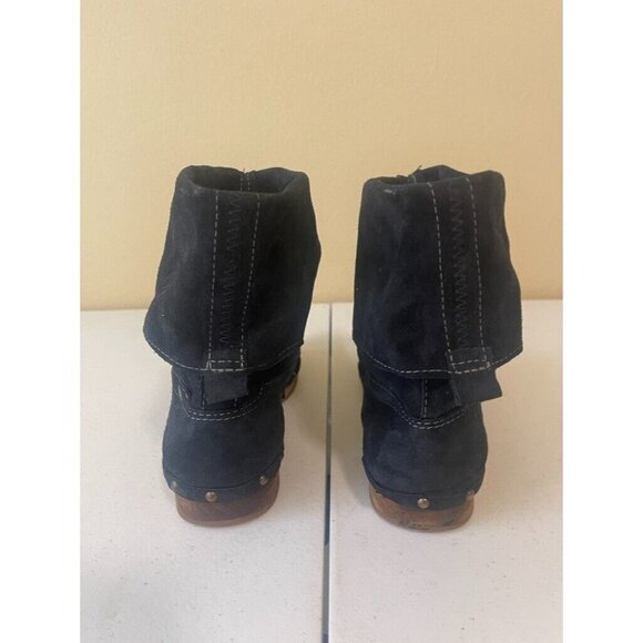 Women’s 39 US 8 Sanita Marcia Low Flex Wood Boot Navy Blue Suede - Picture 12 of 14